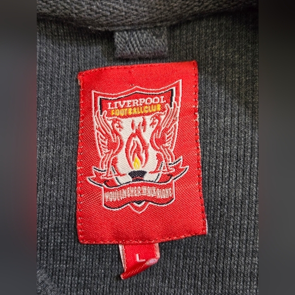 LIVERPOOL FOOTBALL CLUB Officially Licensed V-Neck Sweater with Red LFC Logo. - Picture 6 of 9